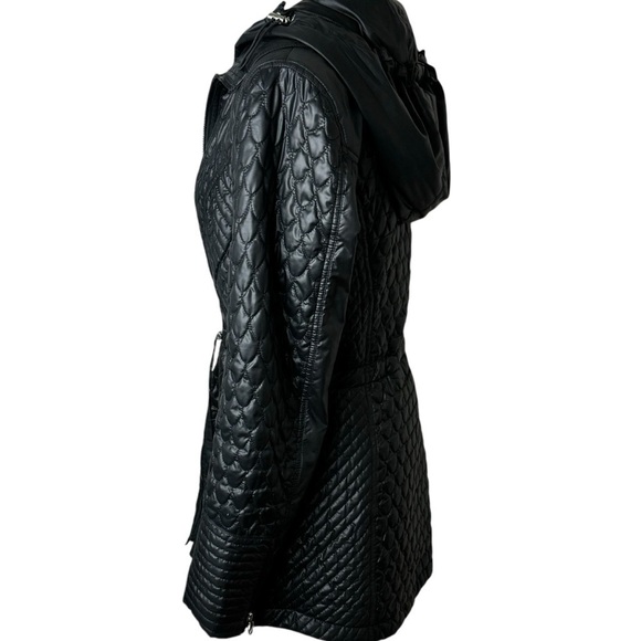 Laundry by Shelli Segal Quilted Jacket with hooded Inset black medium - Picture 5 of 12